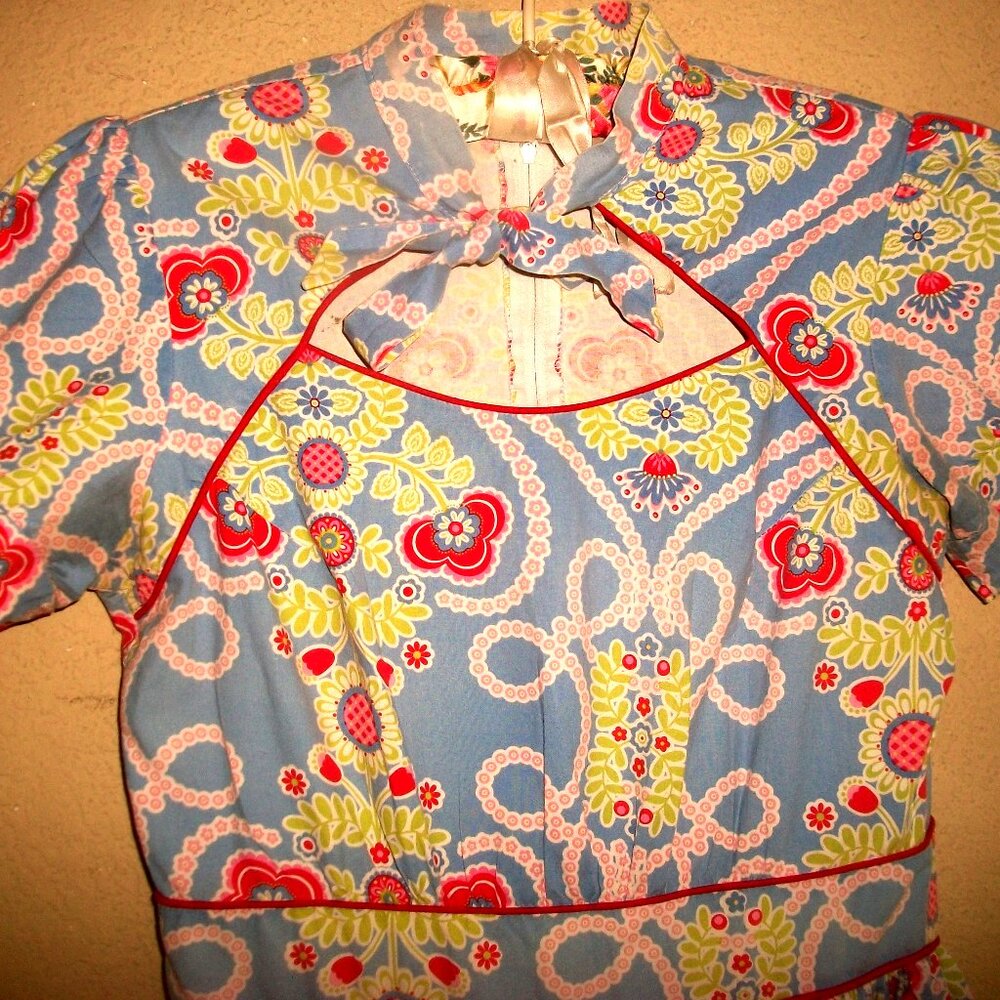 Bernie Dexter Vintage Retro-Inspired Cotton Print Rockabilly Dress M 168USD